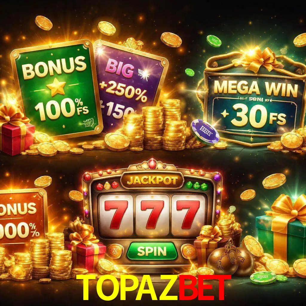 Tipos de bonos TOPAZBET incluyendo recompensas de bienvenida y promociones continuas