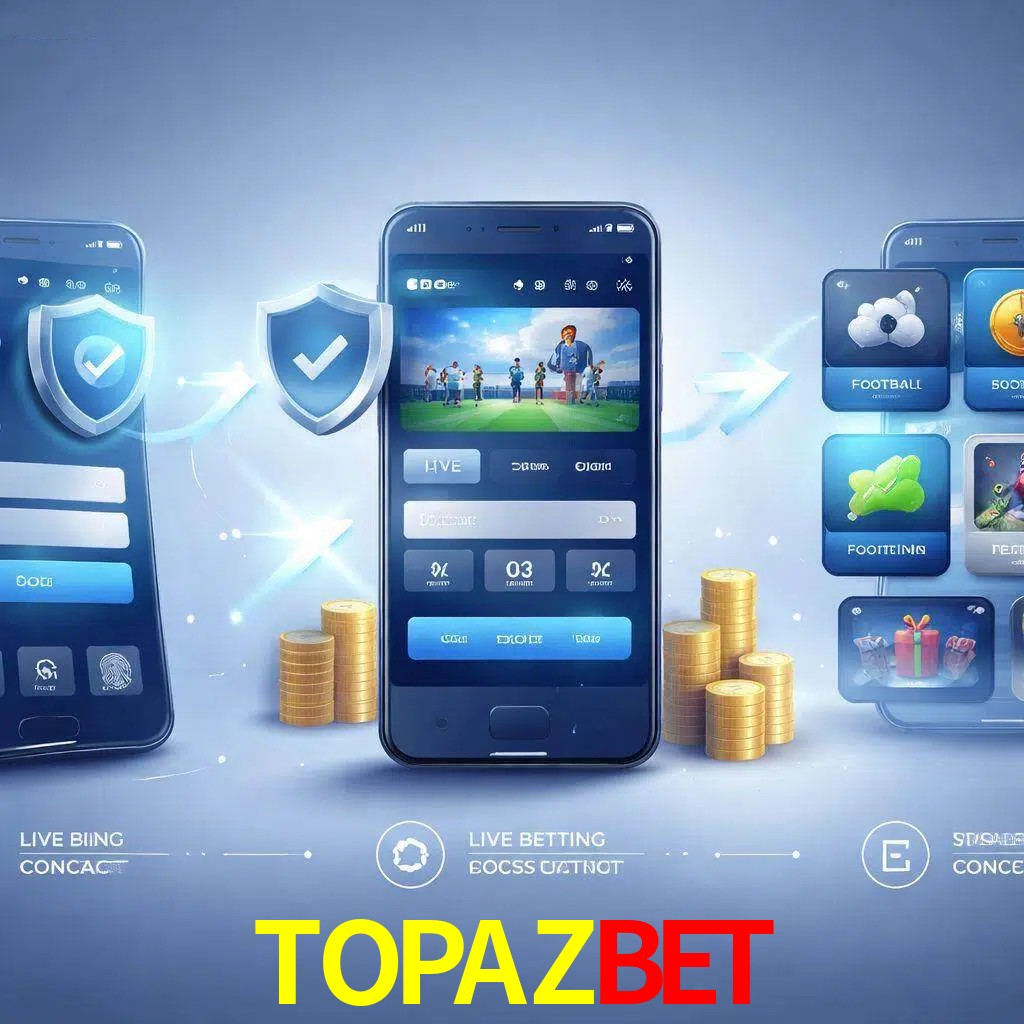 Pasos de acceso a la app TOPAZBET en pantalla de teléfono móvil